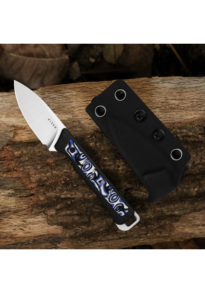 Kizer Whiskey Jack Multiple Carry Options Vortex Pattern Micarta Skeletonized Tang Aeb-l Kizerv 1108a6 Kamp Bıçağı Kum