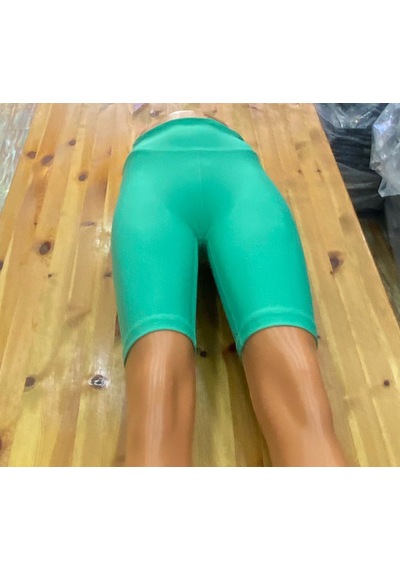 Lismina Diz Üstü Bisikletçi Taytı - Biker Tayt Mint Yeşili