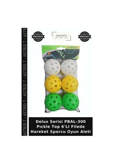 Delux Serisi Pbal-300 Pıckle Top 6'lı Filede Hareket Sporcu Oyun Aleti Çok Renkli