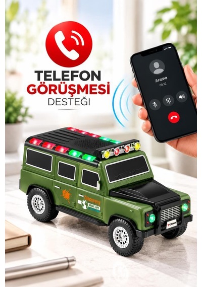 Torima Bluetooth Hoparlör Araba Tasarımlı Tws 15w Usb Speaker D95 Yeşil