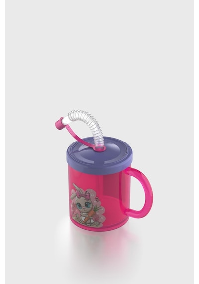 Renga Ruby Tavşan Desenli 210 Ml Pipetli Kulplu Pp Bebek Bardağı 142026 Pembe-mor Pembe