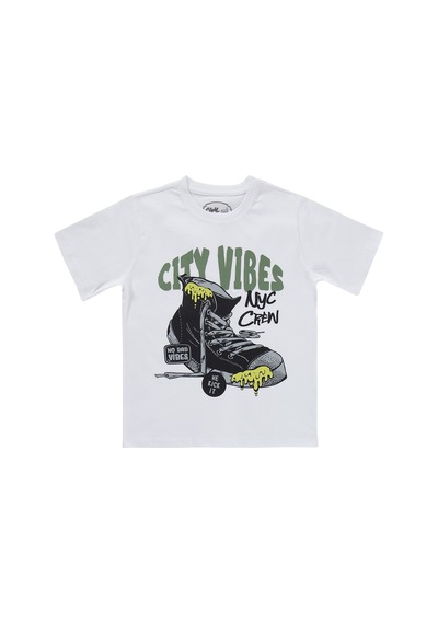 Civil Boys City Vibes Baskılı 10-13 Yaş Tişört - Beyaz