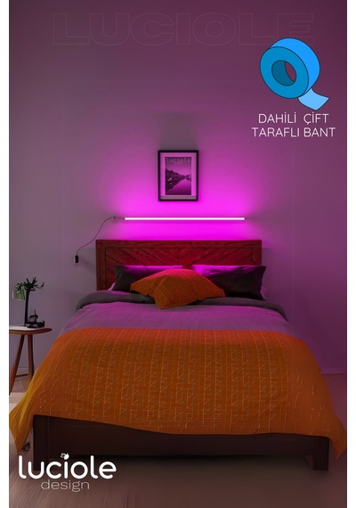 Led Aplik Işık Uzaktan Kumandalı Yatak Tv Üstü Renk Animasyon Yapışkanlı Dvraplkykı