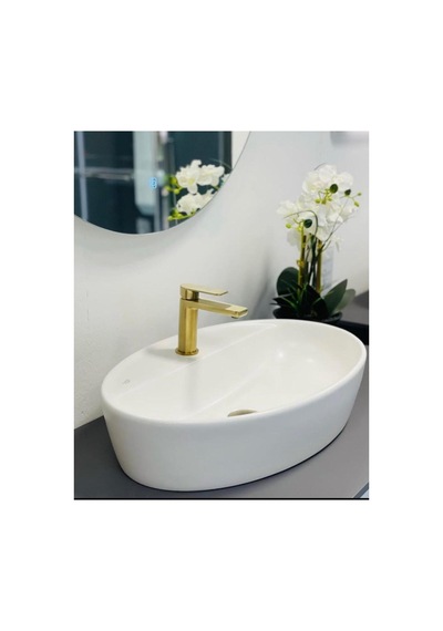 Cerastyle One 67 X 42 Cm Tezgah Üstü Çanak Lavabo Ekru