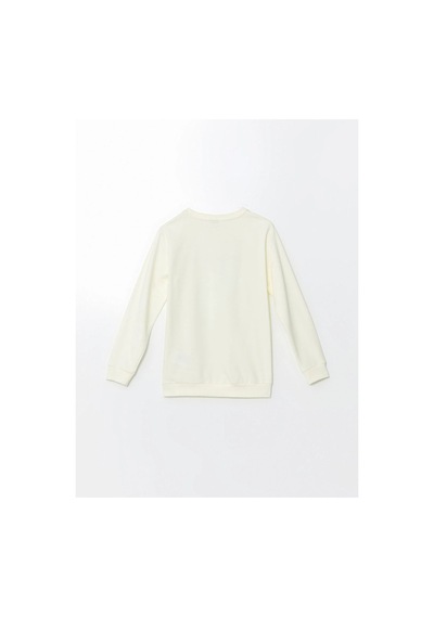 LC Waikiki Bisiklet Yaka Erkek Çocuk Sweatshirt Ekru