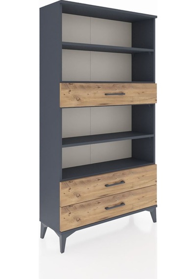 Arges Dolap 4 Raflı 3 Çekmeceli 88x30x163 Antrasit-çam Antrasit