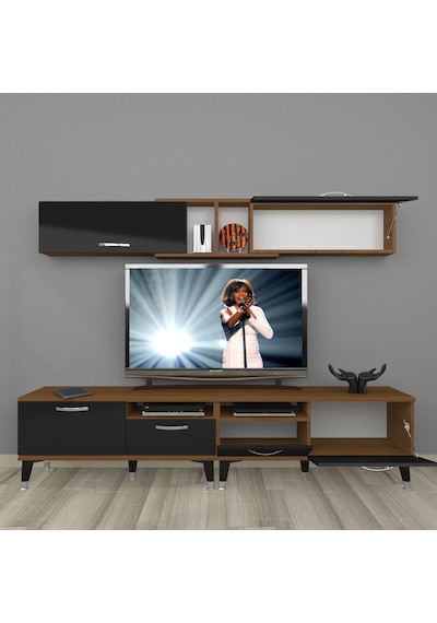 Decoraktiv Eko 5220 Mdf Silver Tv Ünitesi Tv Sehpası Ceviz - Siyah