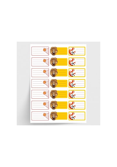 Sarı-kırmızı İsimlik Okul Etiketi, Sticker Seti, 420 Adet