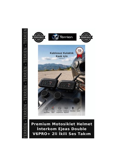 Premium Motosiklet Helmet İnterkom Ejeas Double V6pro+ 2li İkili Ses Takım