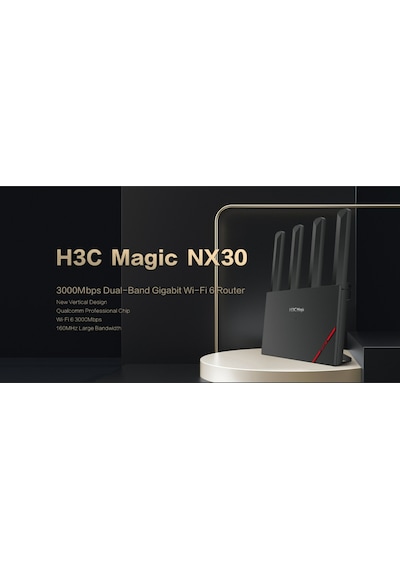 H3c Magic Nx30, Dual Band, Wifi 6, 3000mbps, 4port Gigabit, 4ad Anten, Masaüstü, Router, Access Point