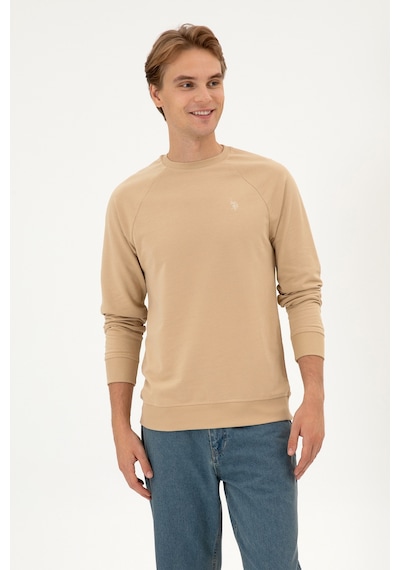 U.S. Polo Assn. Erkek Regular Fit Bisiklet Yaka Kum İnce Basic Sweatshirt 50313752-VR085 U.S. Polo Assn. Erkek Regular Fit Bisiklet Yaka Kum İnce Basic Sweatshirt 50313752-VR085