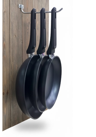 Emsan Diamente Exclusive 3'lü Tava Seti 24-26-30 Cm Siyah Siyah