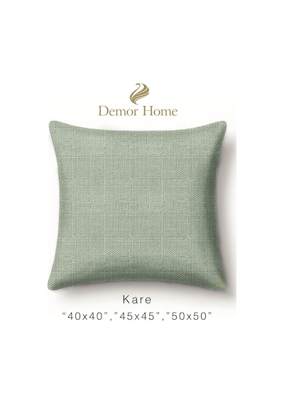 Br Demor Home Keten Dokulu Mint Rengi Kırlent Yastık Kılıfı