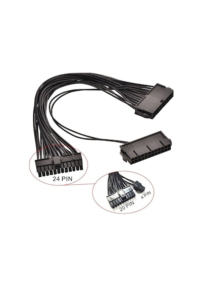24 Pin Atx Dual Psu Çoklayıcı Adaptör Anakart Mining  Kablosu