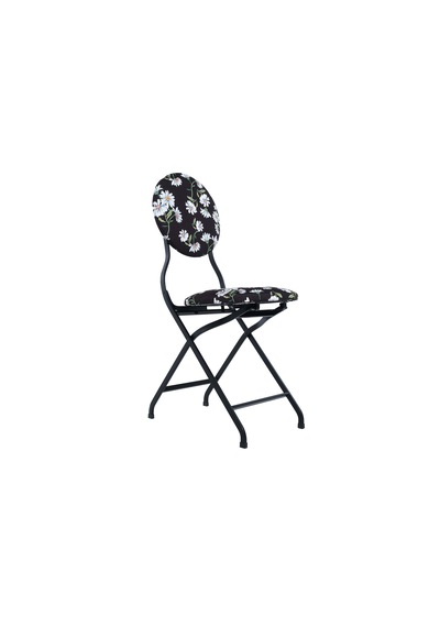 Papatya Desenli Metal Bahçe Takımı - 4 Sandalye + 1 Masa