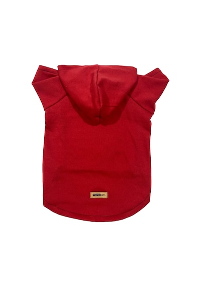 Kapişonlu Polar Sweatshirt Köpek Ve Kedi Kıyafeti & Elbisesi - Kırmızı & Siyah 2'li Fır