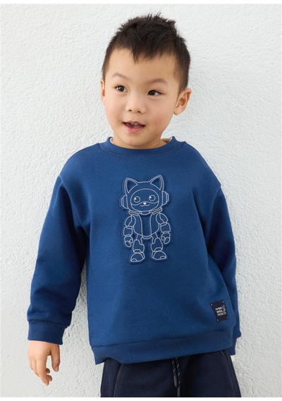 Mayoral Erkek Çocuk Baskılı Sweatshirt Lacivert 4459 Lacıvert