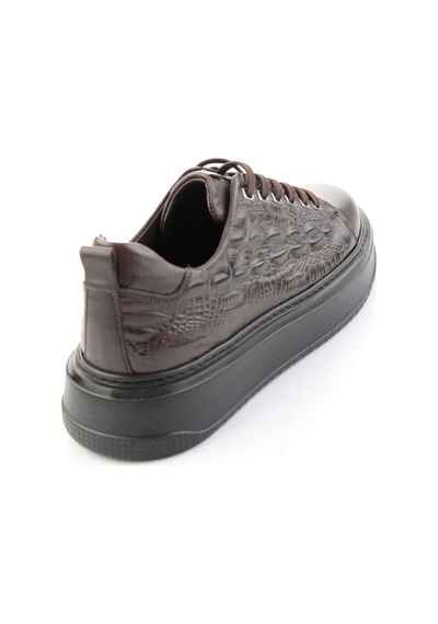 Bambi Kahve Kroko Hakiki Deri Erkek Sneaker E01398070911