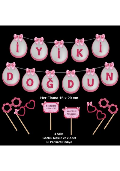 İyiki Doğdun Yazısı Pembe Balon Hediyeli