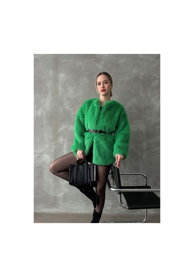 Verymoda Suni Kürk Ceket F1608 Zümrüt