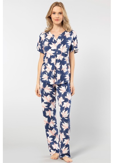 Türen 3606 Kadın Kısa Kollu Pijama Takımı-lacivert Lacivert