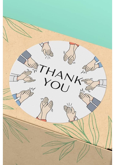 Alkışlayan Eller Thank You Sticker 3x3cm St2334 Çok Renkli
