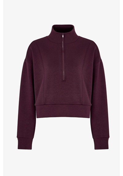Penti Bordo İpeksi Dokunuş Silky Touch Yarım Fermuarlı Sweatshirt