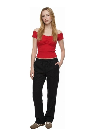 Slim Fit Kadın Bluz K.kol Kırmızı