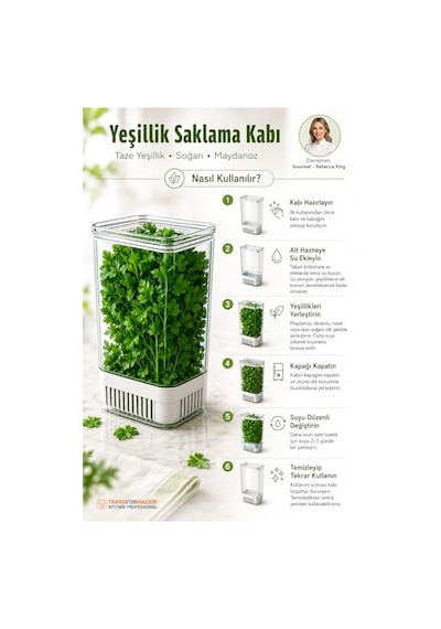 Yeşillik Saklama Kabı - Taze Yeşillik İçin - Soğan Maydanoz Vb Yeşillik Saklama 2 Li Set 721957 Diğer