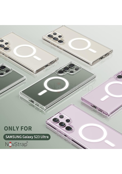Novstrap Samsung Galaxy Uyumlu  S23 Ultra İle  Kılıf Şeffaf Magsafe İle  Kamera Korumalı Kapak