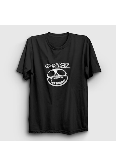 Presmono Unisex Logo Gorillaz T-shirt Siyah