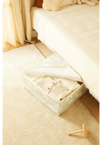 Ocean Home Textile 2'li Çocuk Odası Dinozor Destekli Kutu Hurç Set 45 X 55 X 18 Cm Mint