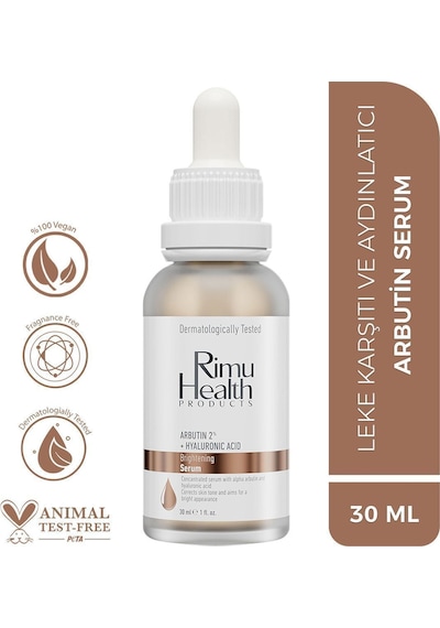 Rimu Health Products Leke Karşıtı Cilt Tonu Eşitleyici ve Aydınlatıcı Arbutin Serum 30 ML