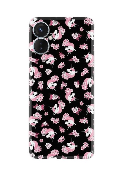 Tecno Camon 19 Neo Kılıf Resimli Desenli Baskılı Silikon Unicorn Flowers 1406