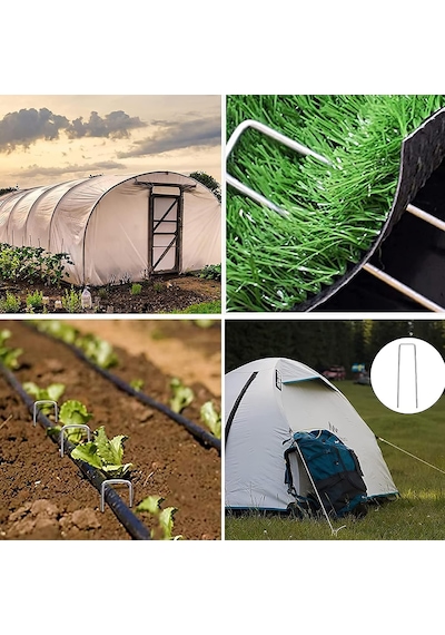 50 Adet Sera Taban Örtüsü Çivisi Ve Malç Örtüsü Kazığı 15 Cm Uzunluk 4 Mm Kalınlık - Galvanizli Yer Örtüsü Ve Çim Pimi Agro Tekstil Ve Bahçe Sabitleme Çivisi