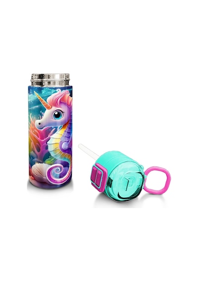 Coral High Kids Denizatı Desenli Pipetli Ve Direkt İçim Çelik Termos 500 Ml 31988 Mor - Lila