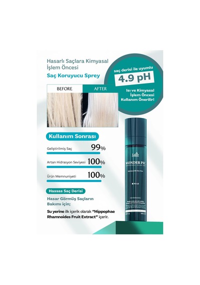 Lador Hasarlı Saçlar İçin Kurutma ve Kimyasal İşlem Öncesi Saç Koruyucu Sprey Lador Wonder Pic Hair Water