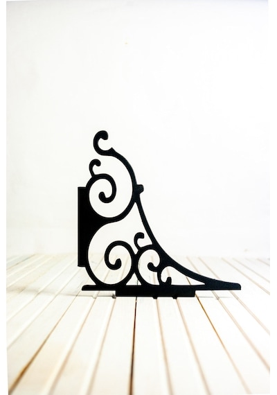 Metal Raf Ayağı 4'lü Set / Çiçeklik / Kitaplık / Siyah Renkli 4 Adet Raf Ayağı + Dubel + Vida
