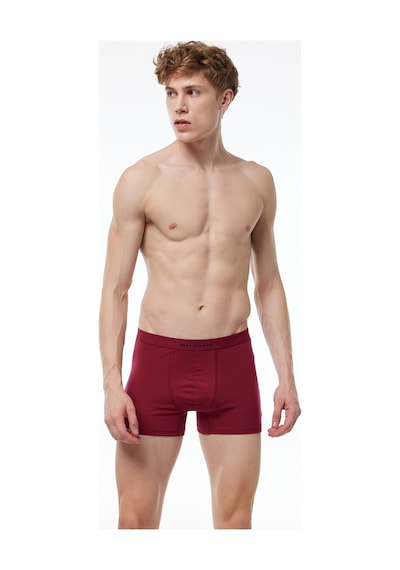 Malabadi Erkek Bordo 3'lü Pamuk Elastan Boxer 3m075 Bordo