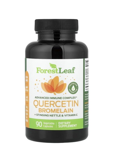 Forest Leaf, Quercetin Bromelain + Stinging Nettle & Vitamin C, 90 Vegetable Capsules