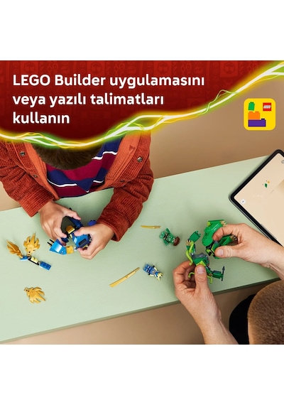 LEGO® NINJAGO® Jay’in Ejderha Robotu Savaşı 71853 - 4 Yaş ve Üzeri Çocuklar için 2 Minifigür İçeren Oyuncak Yapım Seti (107 Parça)