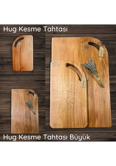 Hug Kesme Ve Sunum Tahtası - Dev Boy Ahşap Gıdaya Uygun Hindistan Cevizi Yağı Ile Yağlanmış Ahşap