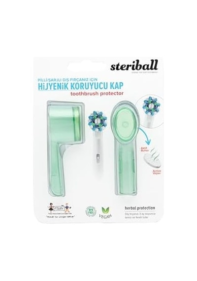 Şarjlı Ve Pilli Diş Fırçaları İçin Hijyenik Diş Fırçası Koruma Kabı-2&apos Li Yeşil X 2
