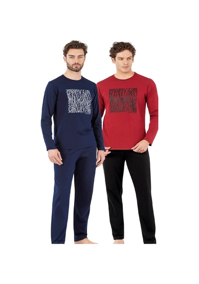 Pierre Cardin Erkek Uzun Kollu Pijama Takımı 6066 Lacivert