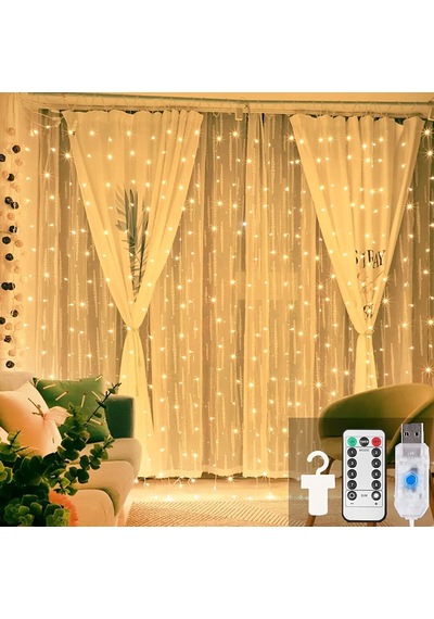 Beyaz Usb 3x3 Mt - 200 Led Peri Led Dekor Lamba Aklby-bsva58 Standart