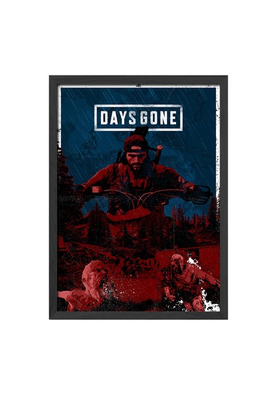 Days Gone Siyah Ahşap Çerçeveli Poster, Dekoratif Oyun Duvar Tablosu