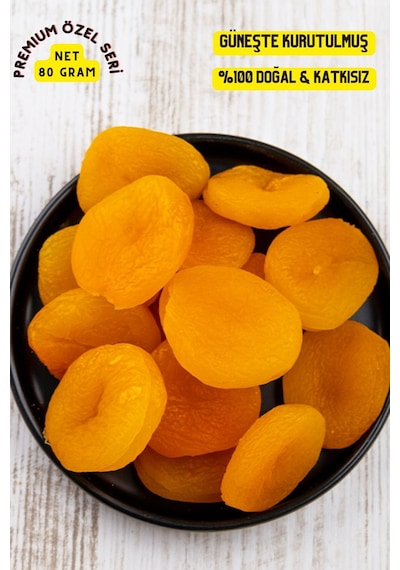 Premium Gurme Serisi Güneşte Kurutulmuş Yeni Mahsul Jumbo Kaysı Kurusu Sarı Malatya Kayısı Net 80gr Diğer