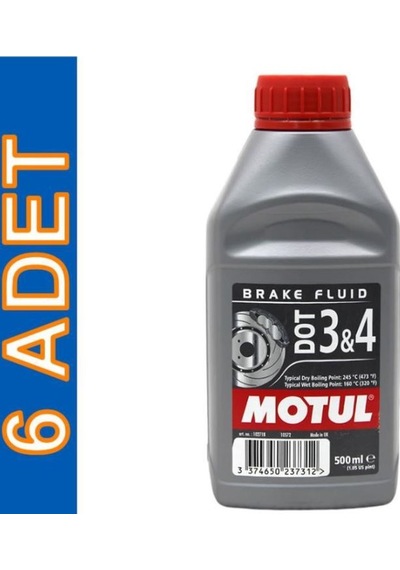 Motul Dot 3 & 4 Brake Fluid 500 Ml Fren Hidrolik Yağı 6 Adet