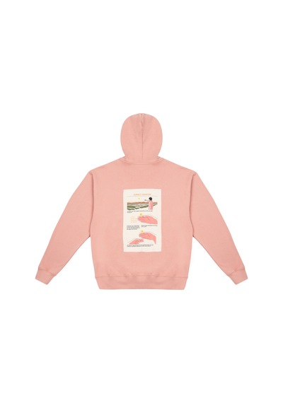 Beord Pembe %100 Pamuk Kapüşonlu Sweatshirt Bhd1-145