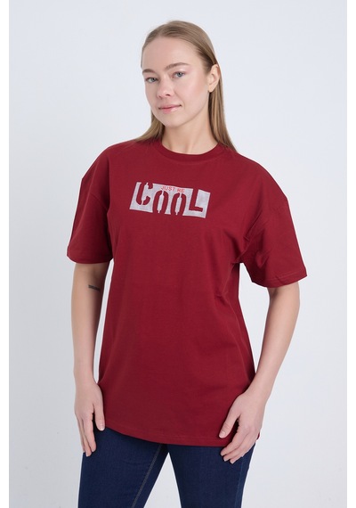 Velvoria Unisex Oversize Bordo Cool T-shirt